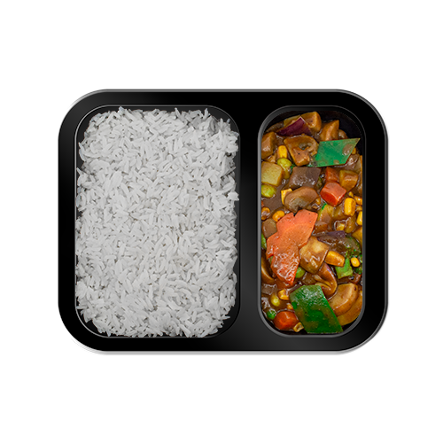 Curry Veggie + Witte rijst